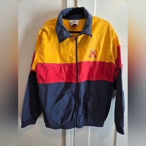 Vintage VMI Colorblock Zip-Up School Jacket Mens Size Large